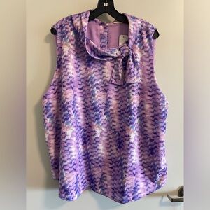 Soft Surroundings sleeveless purple/pink/white blouse. NEW. Size 2X.